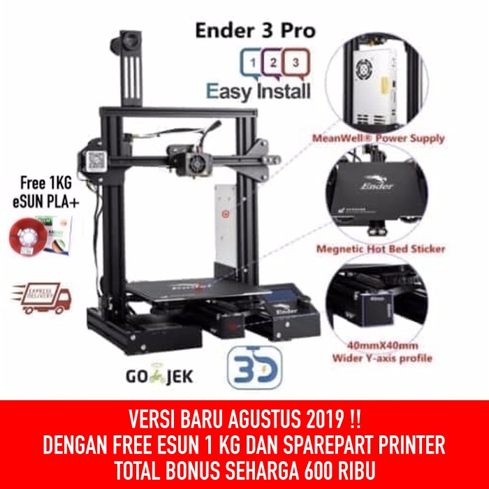 Creality Ender 3 Pro V-Slot 3D Printer Prusa i3 Size Besar