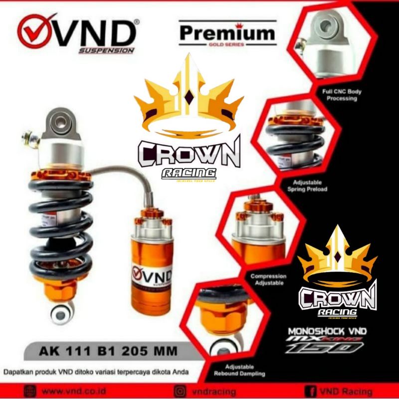 Monoshock Shock Shockbreaker VND Click Rebound Tabung Pisah Jupiter MX / MX King