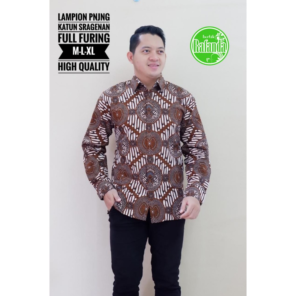 LAMPION RAFANDA BATIKSOLOAMANAH KEMEJA BAJU BATIK PRIA SOLO LENGAN PANJANG PENDEK LAPIS FURING ATASAN BATIK PREMIUM MODERN KATUN HALUS MERAK MERAH ABSTRAK CABE MERAH PUSAKA BIRU GELEMBUNG SEKTI BANGAU KUNING MOZAIS MERAK PINK BANGAU WARNA GURDO EMAS