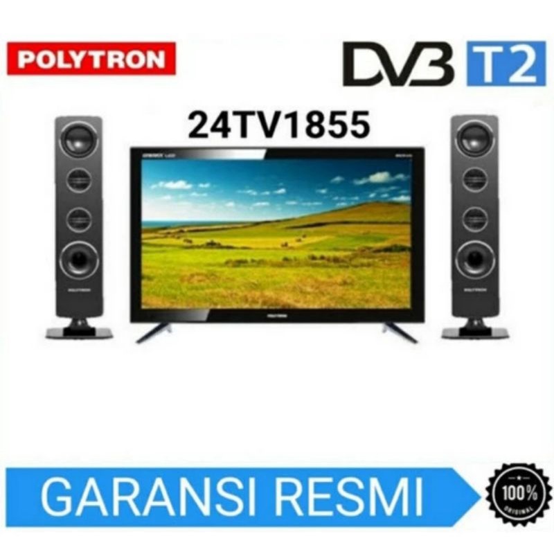 TV LED POLYTRON 24 INCH DIGITAL TV 24TV0855 + SPEAKER TOWER POLYTRON GARANSI RESMI 5 TAHUN
