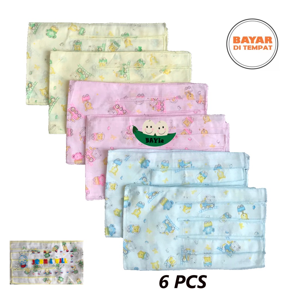 BAYIe -  6 PCS Gurita Bayi Tali PREMIUM 100% Katun motif lucu JENN&amp;WILL