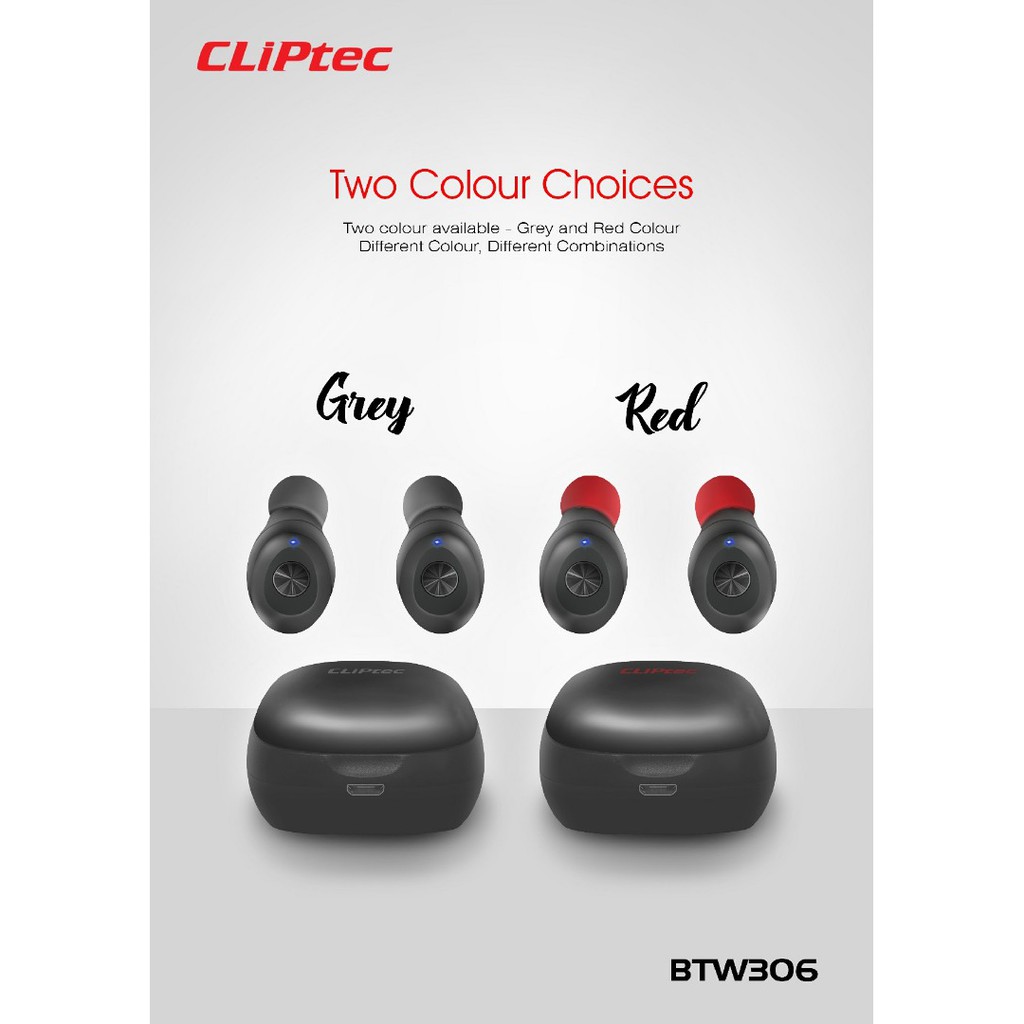 Earphone bluetooth mini true wireless stereo Cliptec BTW306 - Earbuds mini bluetooth sport