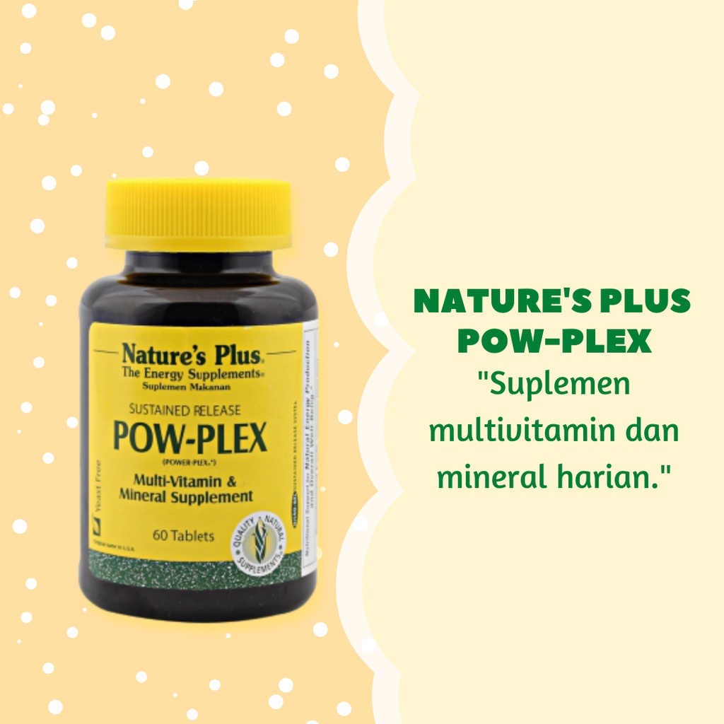 NATURE'S PLUS POW -PLEX ISI 60 TABLET MULTIVITAMIN MINERAL