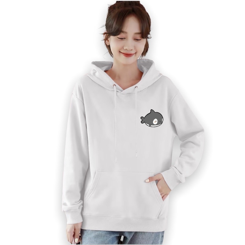 Lilipop.id Sweater Hoodie Wanita Shark Hiu Outwear