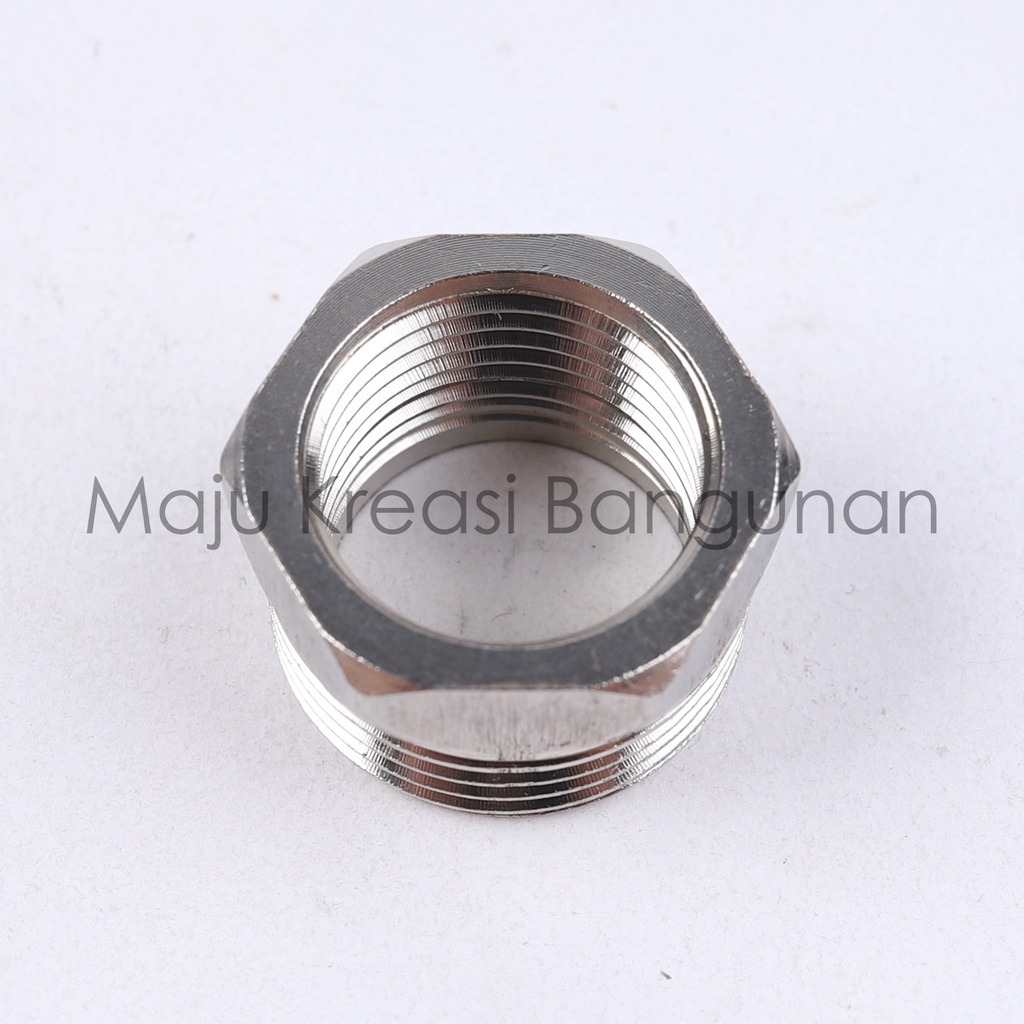 Vlok Ring Kuningan Soligen YG 906 Sok Kran Drat Luar 3/4&quot; Dalam 1/2&quot; Inch Inci Pendek Sock Sambungan Keran Nepel Pipa