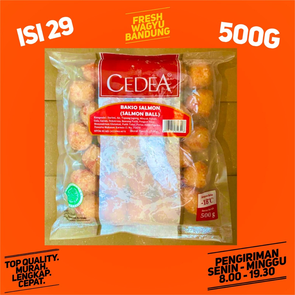 

CEDEA BASO SALMON BALL 500G SUKI SHABU STEAMBOAT HALAL PREMIUM