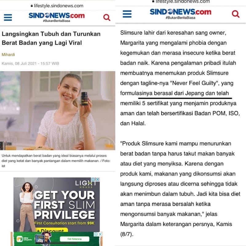 Slimsure Fat Block 1 Box Isi 15 Sachet Minuman Diet Pelangsing Detox Pelancar BAB Slim Sure