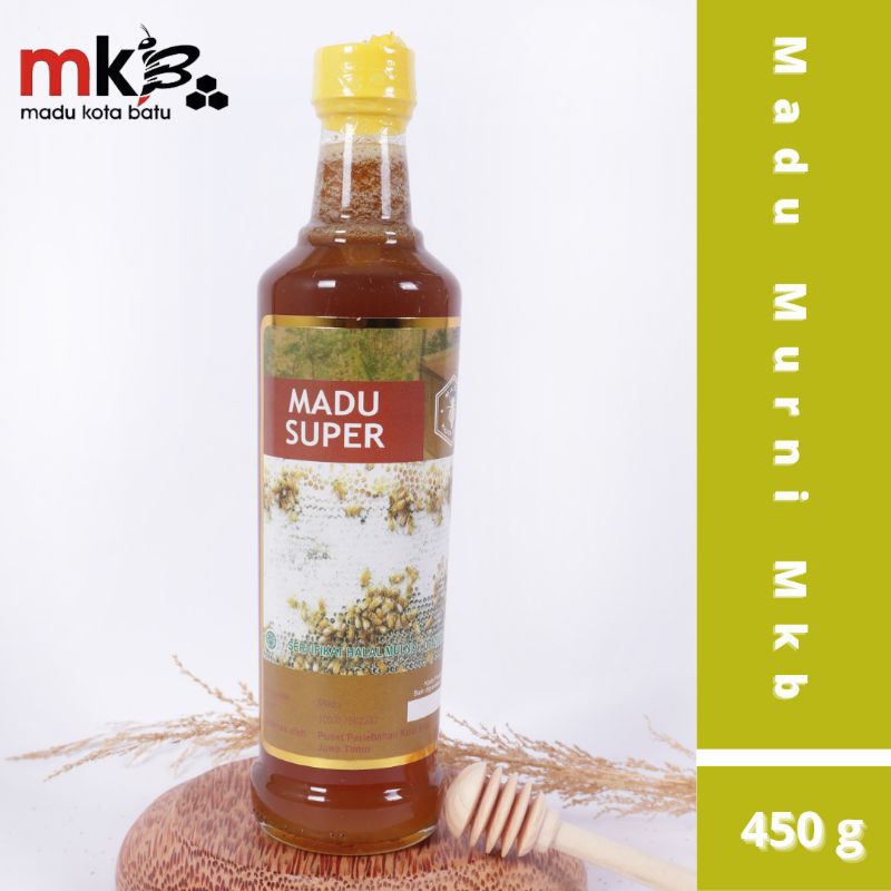 

Madu Asli Murni Super 3 IN 1(madu + Beepollen + royal jelly) Botol Kaca 450 gr - Madu Murni Mkb
