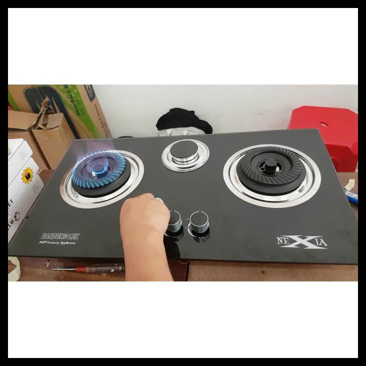 Nexia Kompor Gas Tanam Kaca 3 Tungku Ux11 Nx-11 Glass Mewah