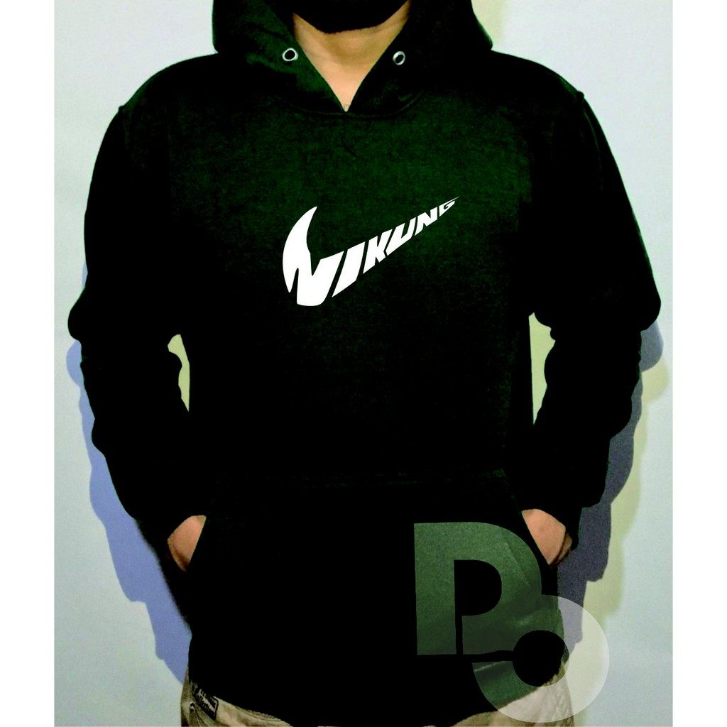 jaket sweater hoodie plesetan nikung logo nike teks putih