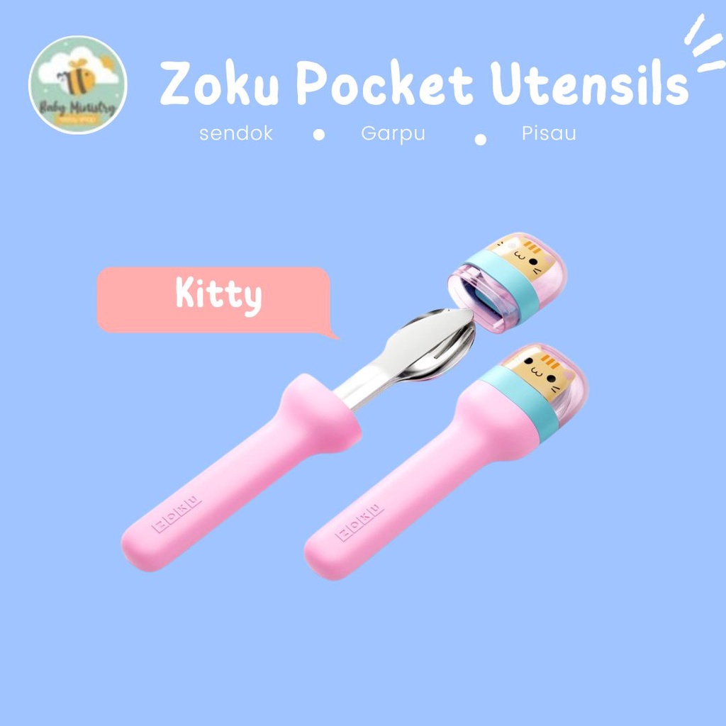 Zoku Pocket Utensils - Alat Makan Anak Sendok, Garpu, Pisau, Alat Makan Anak Berkarakter