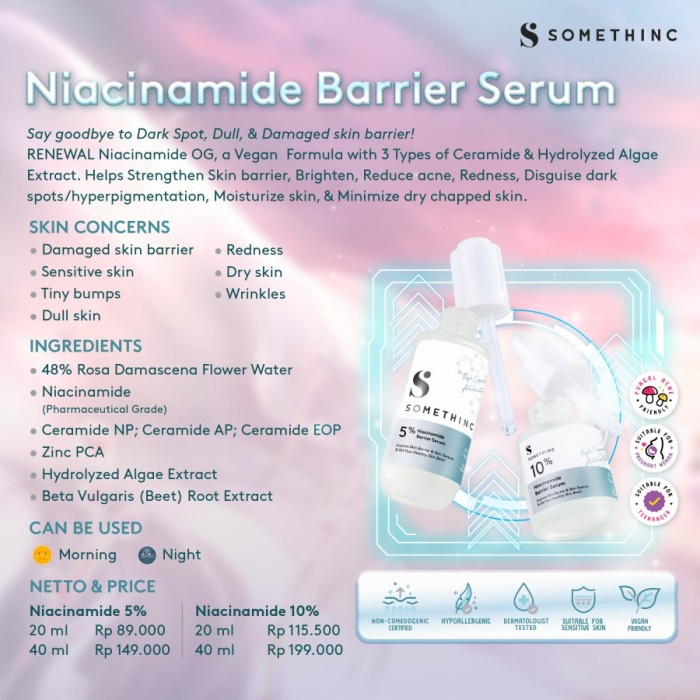 SOMETHINC 5% Niacinamide Barrier Serum ORIGINAL / SOMETHINC 10% Niacinamide Barrier serum / serum somethinc