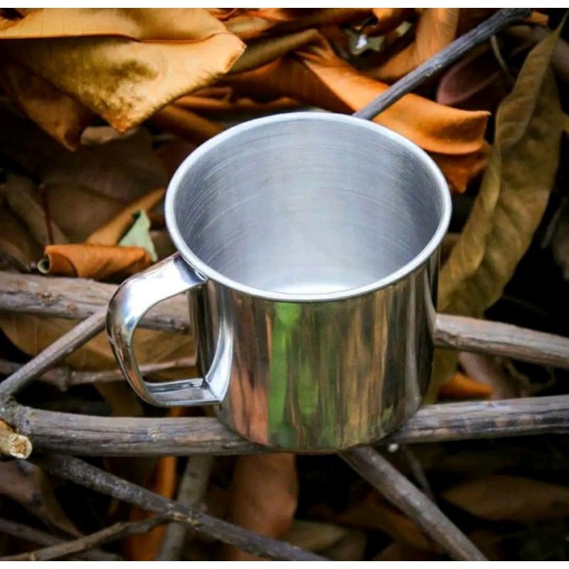 GELAS STAINLESS 220ML - GELAS ENAMEL - GELAS OUTDOOR - GELAS CAMPING - MUG CANGKIR STAINLEES