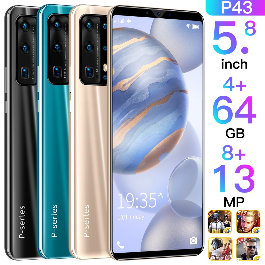 P40 Pro Handphone Android 5.8 Inci HD Layar RAM 4 ROM 64GB Face ID Fingerprint hp Smartphone