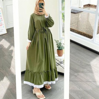 Baju Gamis Wanita Remaja Murah NB /XL Letsmuslimah Cewek Muslim Hijab Syari Muslimah 2022 Terbaru Lt-SGN ARMY