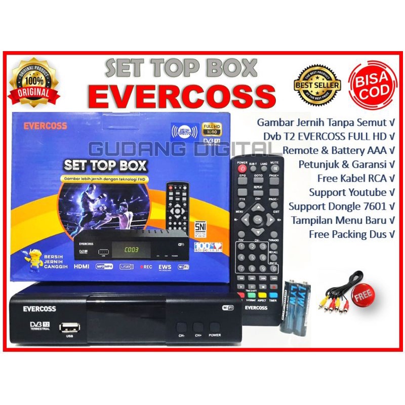 REMOT DIGITAL SET TOP BOX EVERCOSS