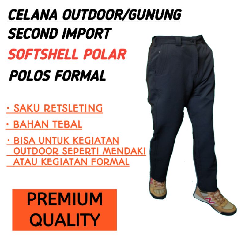 CELANA OUTDOOR GUNUNG Seken LUAR BAHAN POLAR TEBAL PRIA WANITA RANDOM