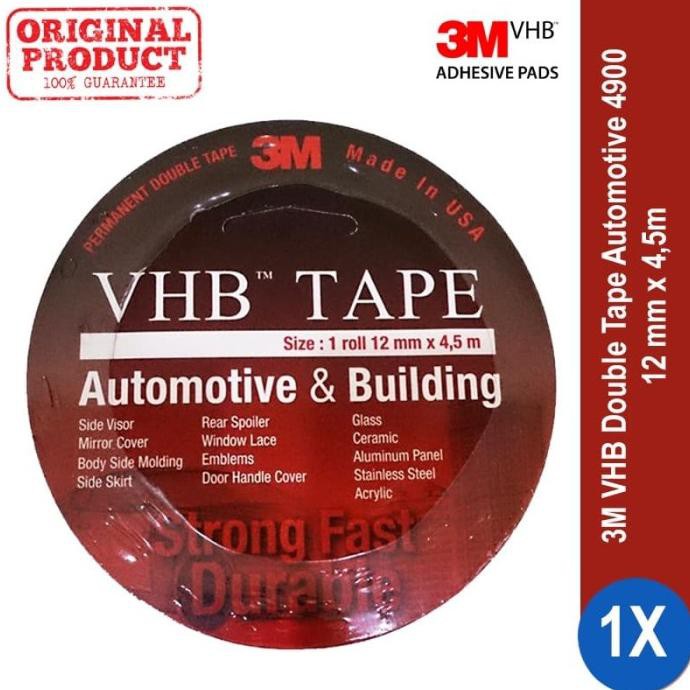 

Double Tape / Perekat 3M Vhb 12Mm X 4.5M Merah Original