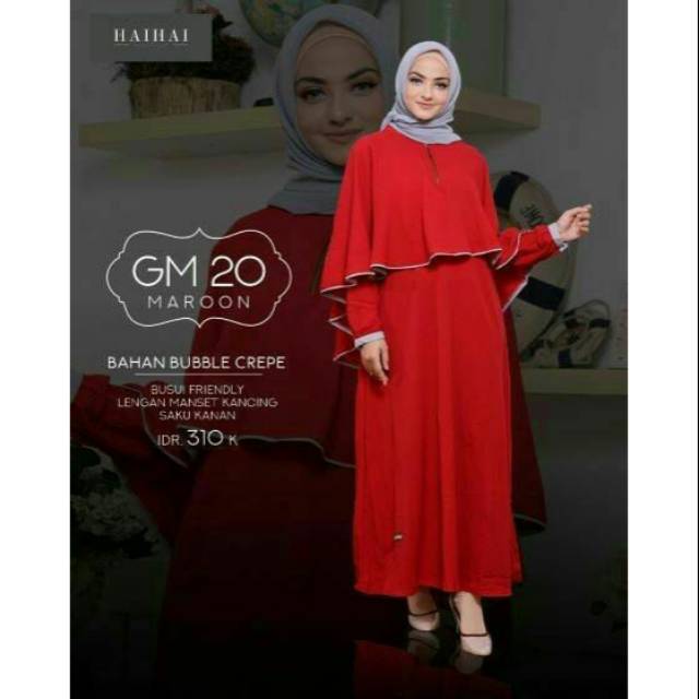 HAIHAI GAMIS KATUN GM 20 MAROON / SALEM / NAVY