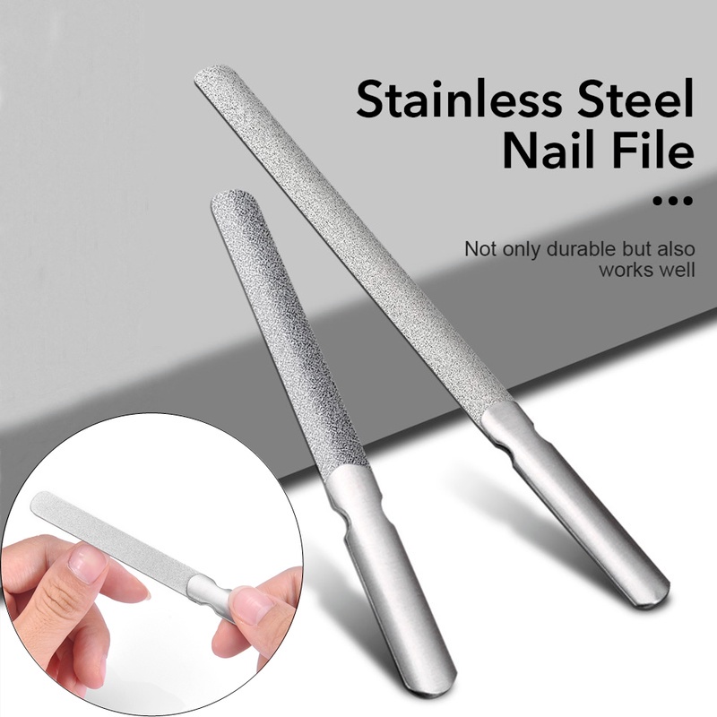 Alat Kikir Kuku Dua Sisi 3 Ukuran Bahan Stainless Steel Untuk Manicure