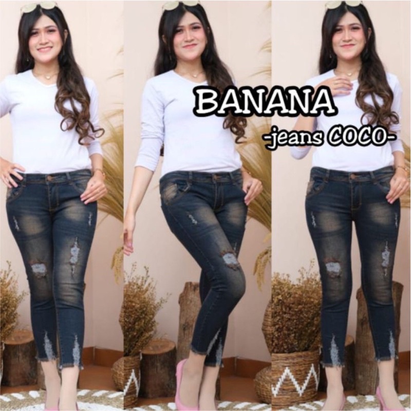 Celana Jeans Wanita 7/9 Belah tengah