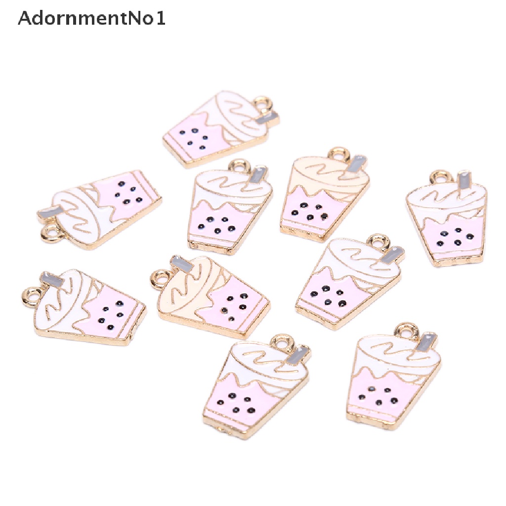 (AdornmentNo1) 10pcs / lot Liontin Enamel Bentuk Milk Tea Untuk Kerajinan Tangan / Perhiasan DIY