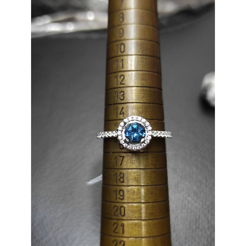 Ready cincin perak batu natural blue topaz london/london blue topaz
