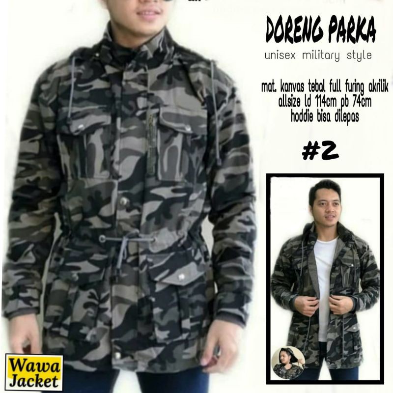 doreng parka 2 jaket pria terbaru gaul modis