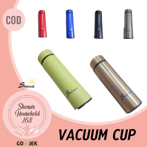 SHENAR ,  BOTOL POLOS TERMOS STAINLESS VACUUM CUP BOTOL AIR MINUM PANS DINGIN SERBAGUNA 500 ML- BISA COD