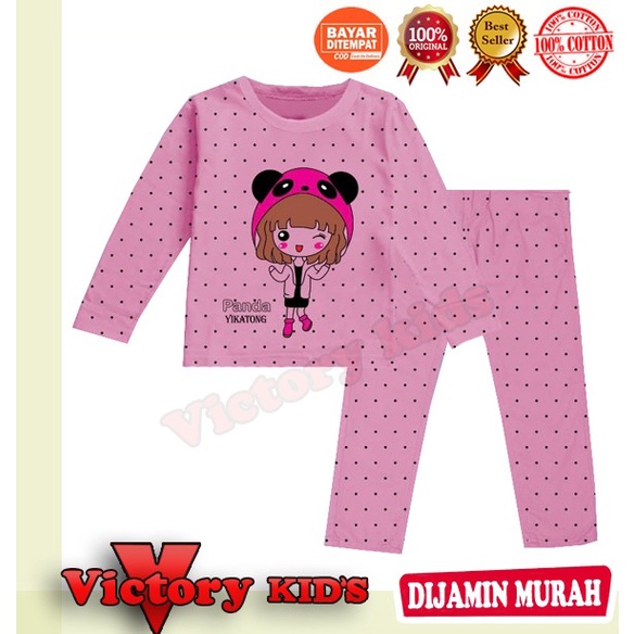 Victory kids setelan tangan panjang anak perempuan 1-10 tahun