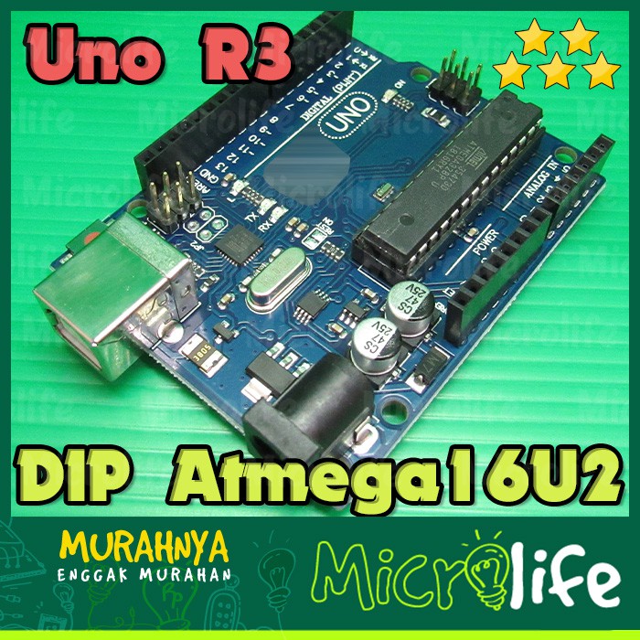 Uno R3 DIP ATMEGA16U2 Arduino Compatible Plus Kabel USB