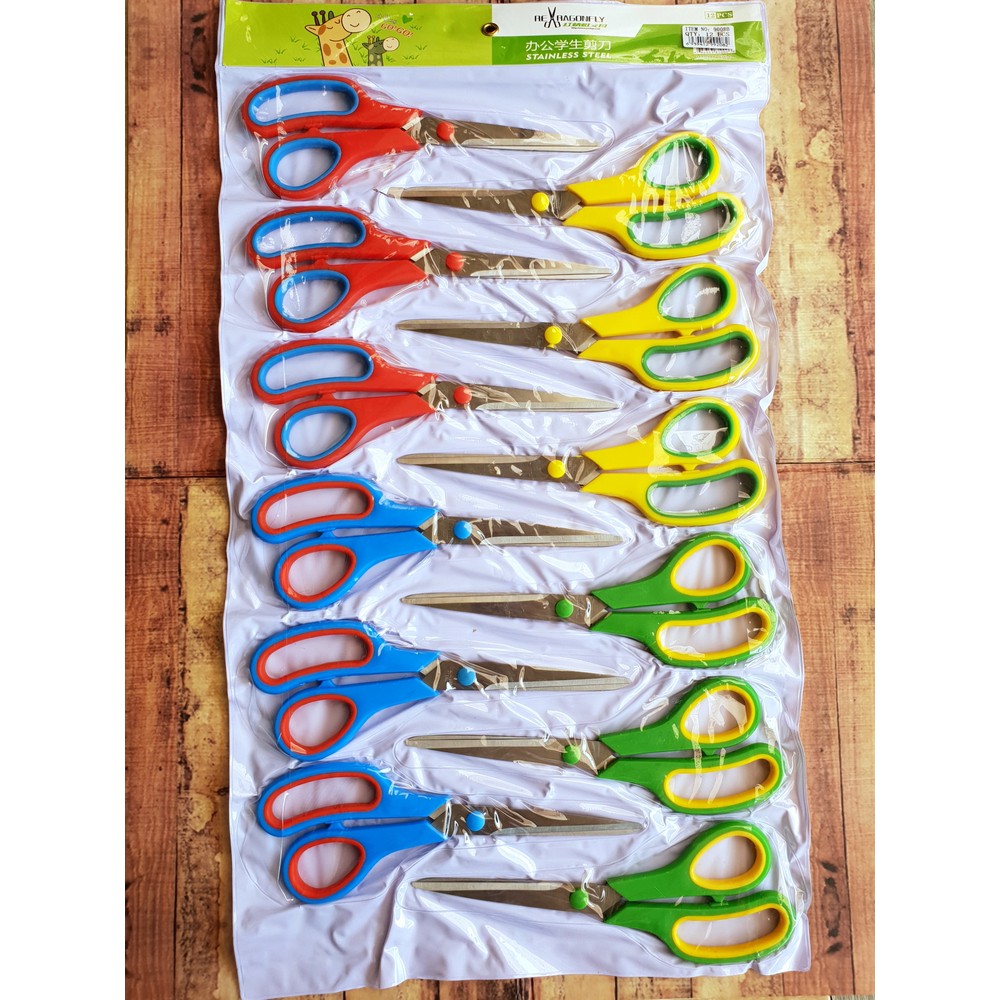 12 Pcs Gunting ReRagonfly Besar 9008B Renteng Mata 8,5cm - Stainless Steel Scissor