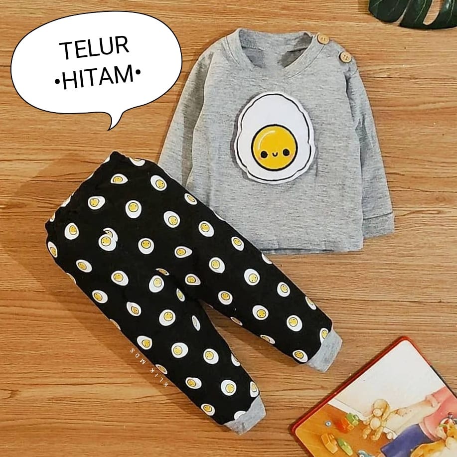 Klik Mds Baju Tidur Anak Bayi Usia 2-15 Bulan Motif Boneka Telur Piyama Anak