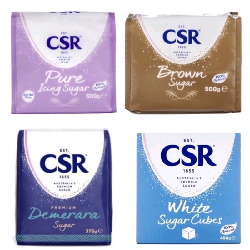 

Australia CSR Premium Coffee Sugar Crystals 500g CSR Premium Demerara Sugar 375g Whute Sugar Cube Pure Icing Sugar Dark Brown Sugar Baking Sugar Gula Batu Kue Gula Merah Gula Bata