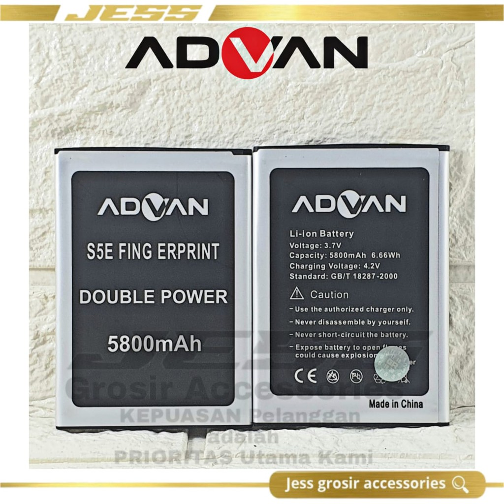 Baterai Original Double Power ADVAN Vandroid S5E Fingerprint Battery Advan S5EFingerprint Model I5D 5.0 Inchi