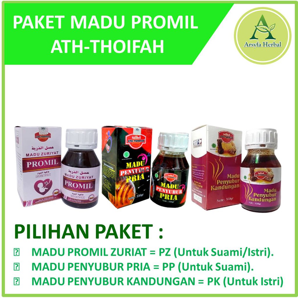 Madu Promil Zuriat Madu Penyubur Pria STAMEN Madu Penyubur Kandungan GARDUO Paket Promil Lengkap Ath Thoifah Isi 350 gr