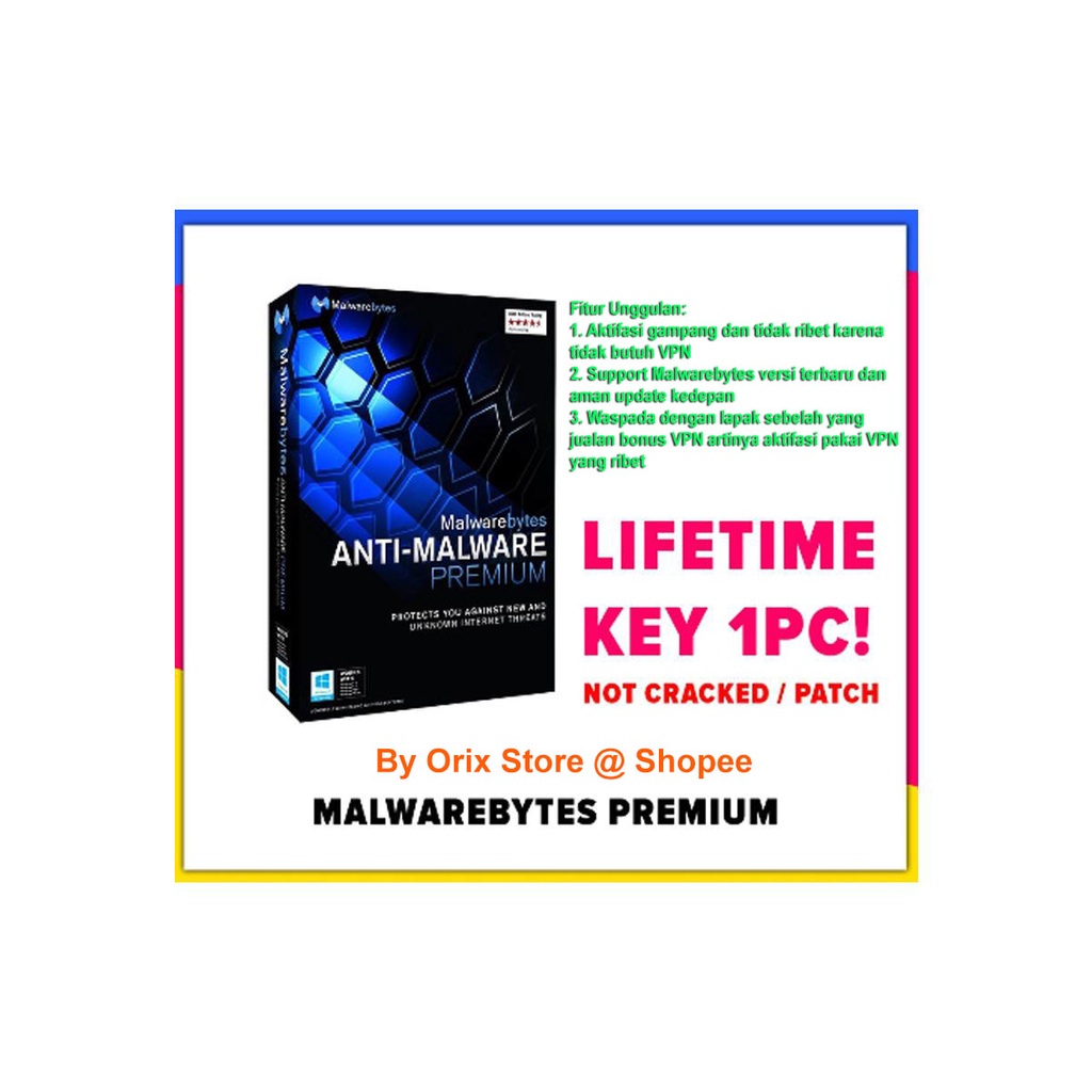 Jual MALWAREBYTES ANTI MALWARE PREMIUM LIFETIME 1 PC - TANPA ONGKIR ...