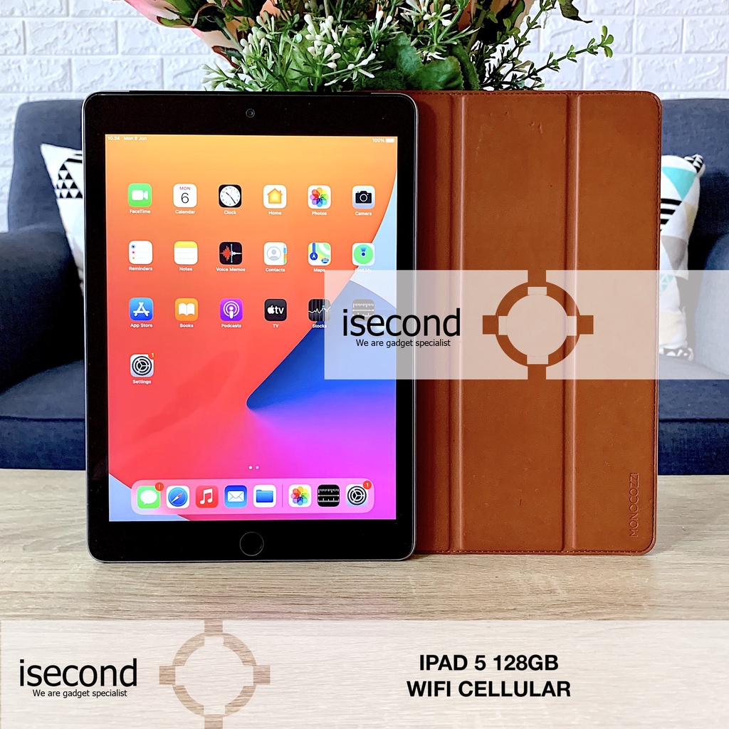 Ipad 5 128GB WIFI CELL 4G LTE Second Fullset Mulus