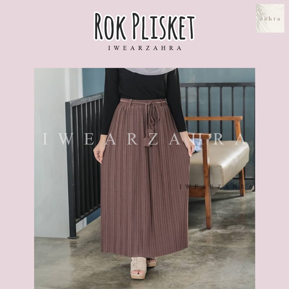 ROK PLISKET - Fashion Skirt Panjang Lipatan Muslimah Hijab Premium Pleated Maxi Trendy