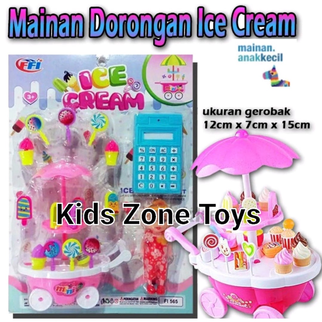 Mainan Anak Gerobak Es Cream Mini + Boneka + Kalkulator FI 565 Terlaris