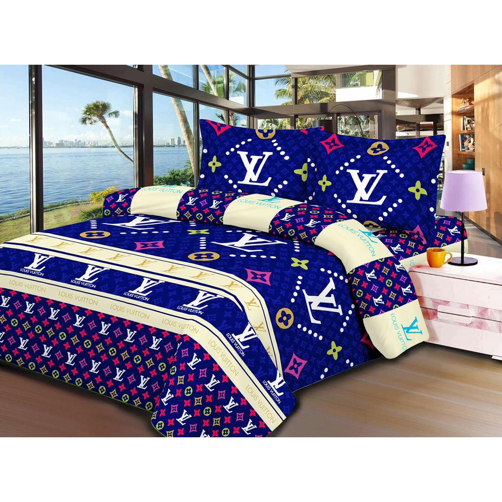 Seprai Sprei Seprei Murah 160x200, Sprei Homemade LV 100x200, Sprei LV Biru