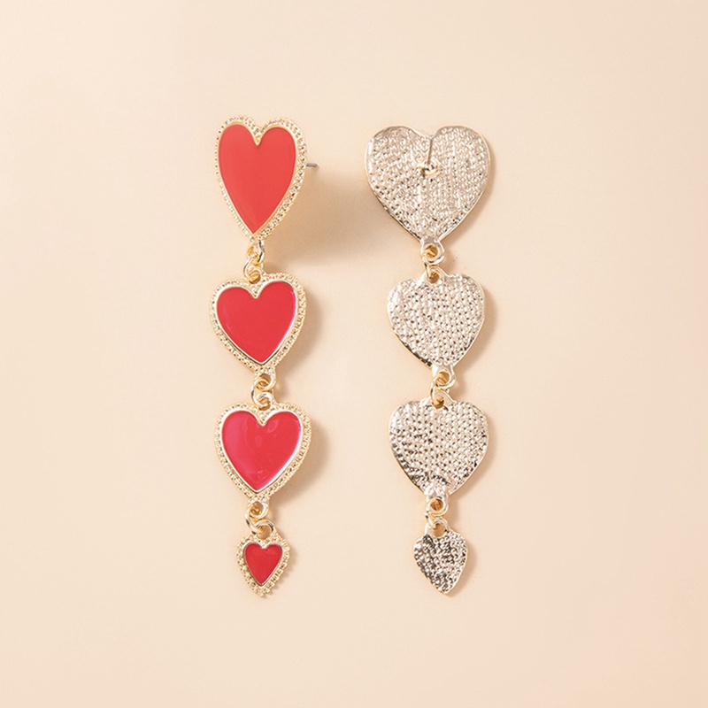 Anting Tusuk Gantung Temperament Bahan Sterling Silver 925 Desain Hati Gaya Korea / Trendy / Unik Untuk Wanita