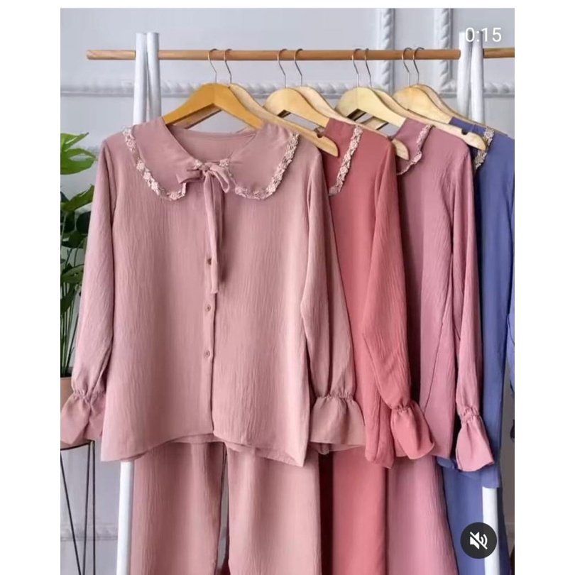 SETELAN CANY RENDA | SETELAN KRINKLE| SETELAN WANITA KEKINIAN | SETELAN BAHAN KRINKLE AIRFLO | OOTD KEKINIAN | FASHION WANITA TERBARU | IZDIHAAR OLSHOP