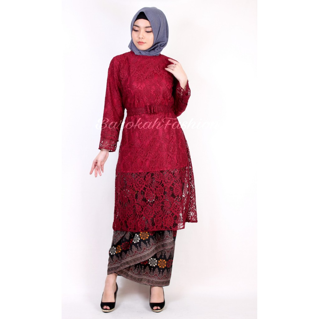 Real Pict-Set Kebaya Brukat Modern Kurung Kiranti / Kebaya Murah / Kebaya Wisuda