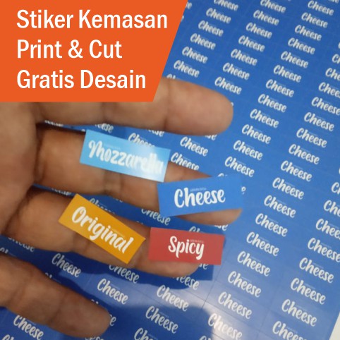 

Stiker Label produk kemasan Makanan Minuman Murah kiss cutting setengah putus ukuran A3+ murah