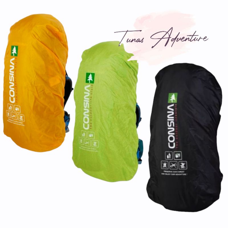 RAIN COVER-PELINDUNG TAS 15L/20L/40L/60L/80L WATERPROOF CONSINA