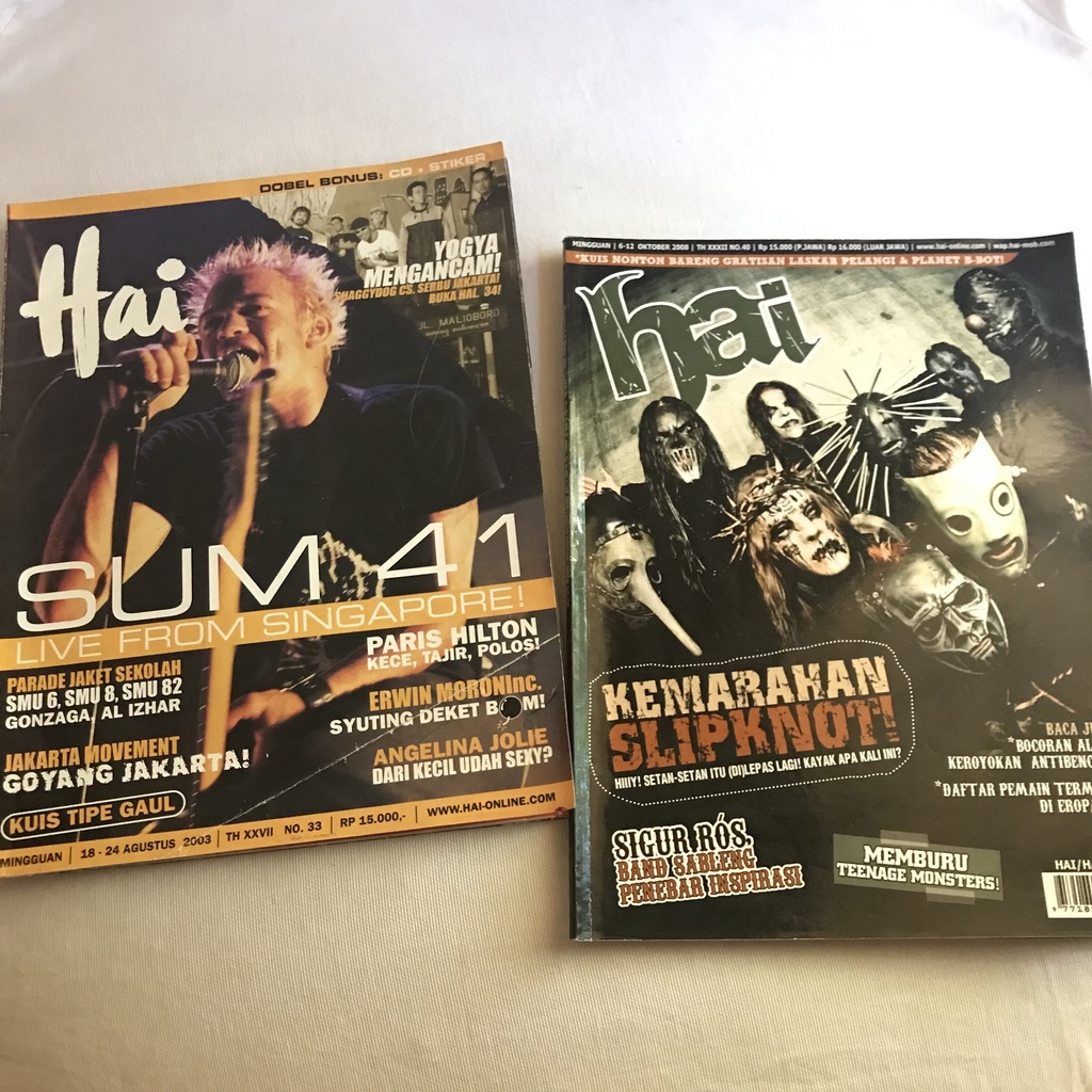 [PRELOVED] 2 Majalah Hai Slipknot dan SUM 41