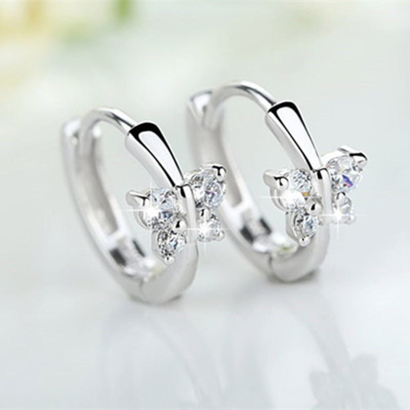 925 anting perak sterling anting-anting wanita dengan perhiasan fashion berlian-L