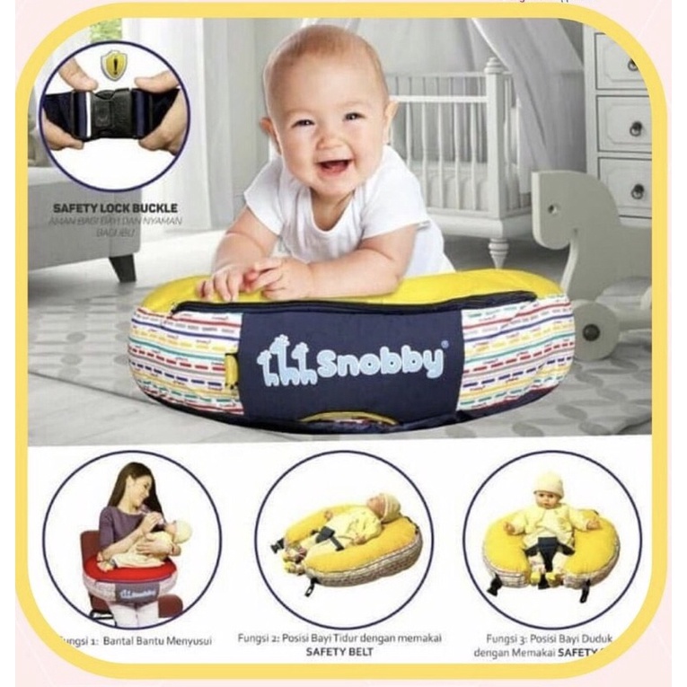 Snobby TPB 1624 LINE SERIES Bantal menyusui 3 in 1 BANTAL BAYI MENYUSUI MULTIFUNGSI MOTIF LINE SERIES