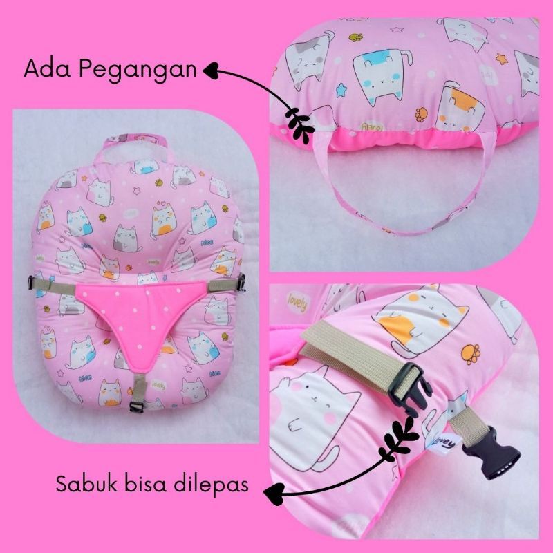 Sofa Bayi Empuk Dengan Sabuk Pengaman Safety Gratis Bantal / Kasur Bayi